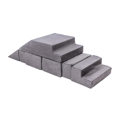 Velvet Bricks Set - Multifunctional Playground for Children - Grey