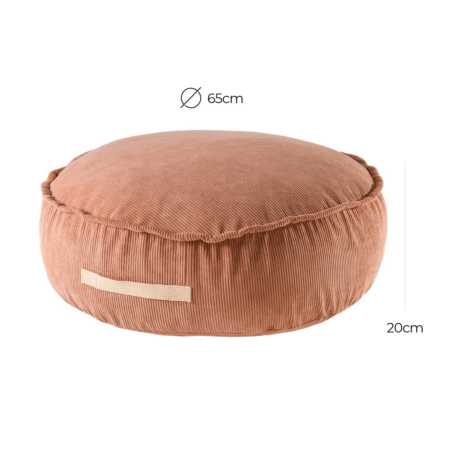 Corduroy Pouf Round – Brick made in EU