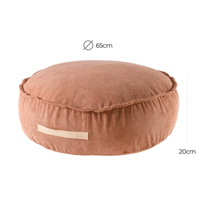 Corduroy Pouf Round – Brick made in EU