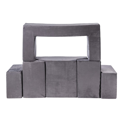 Velvet Bricks Set - Multifunctional Playground for Children - Grey