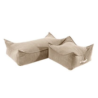 Kids Pouffe Rectangular Corduroy  Sand made in EU