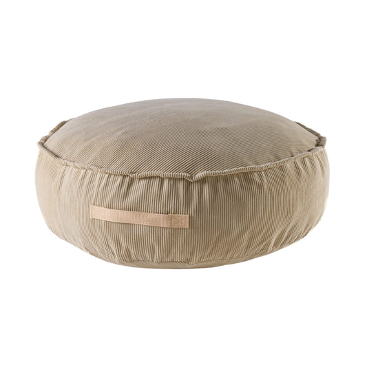 Corduroy Pouf Round Sand made in EU