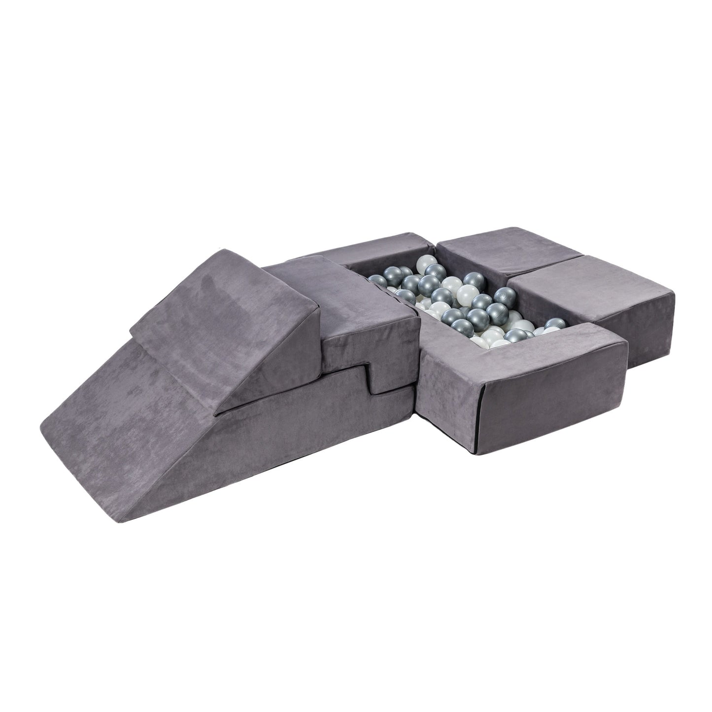 Velvet Bricks Set - Multifunctional Playground for Children - Grey