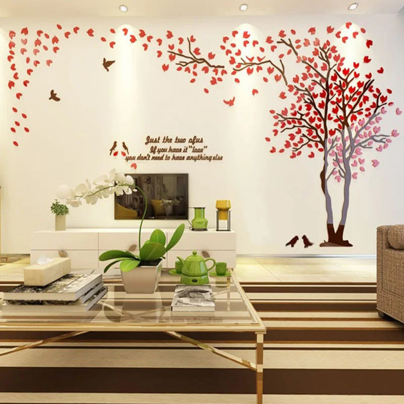 Big size Lovers Tree Acrylic Wall Stickers for Living room