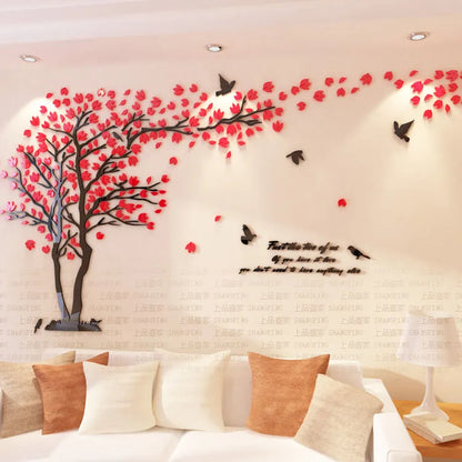 Big size Lovers Tree Acrylic Wall Stickers for Living room