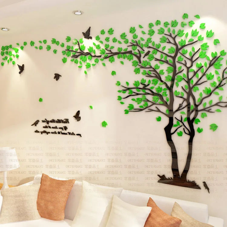 Big size Lovers Tree Acrylic Wall Stickers for Living room