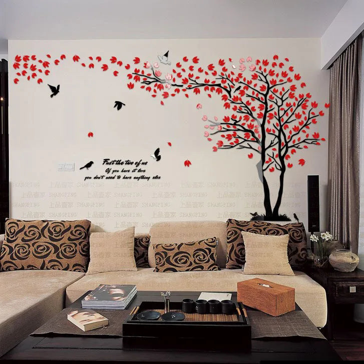 Big size Lovers Tree Acrylic Wall Stickers for Living room