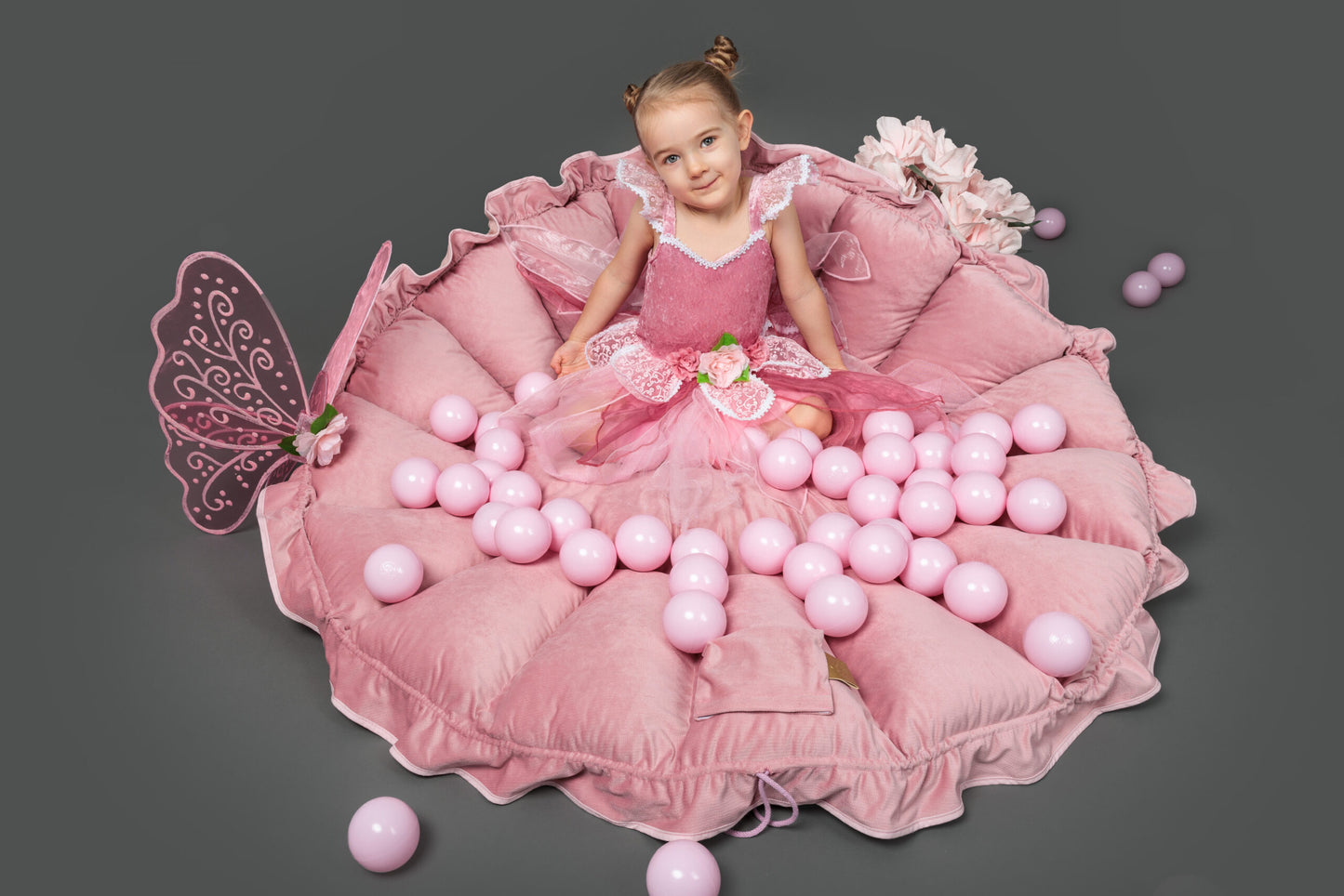 Flower Play Mat with Ball Pit - Pink