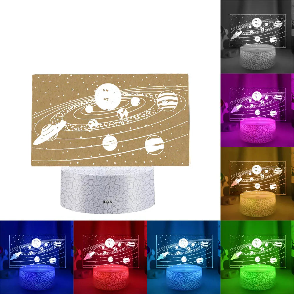 7 Color LED Astronaut Star 3D