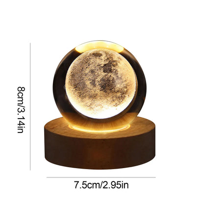 USB LED Night Light Galaxy Crystal Ball Table Lamp 3D