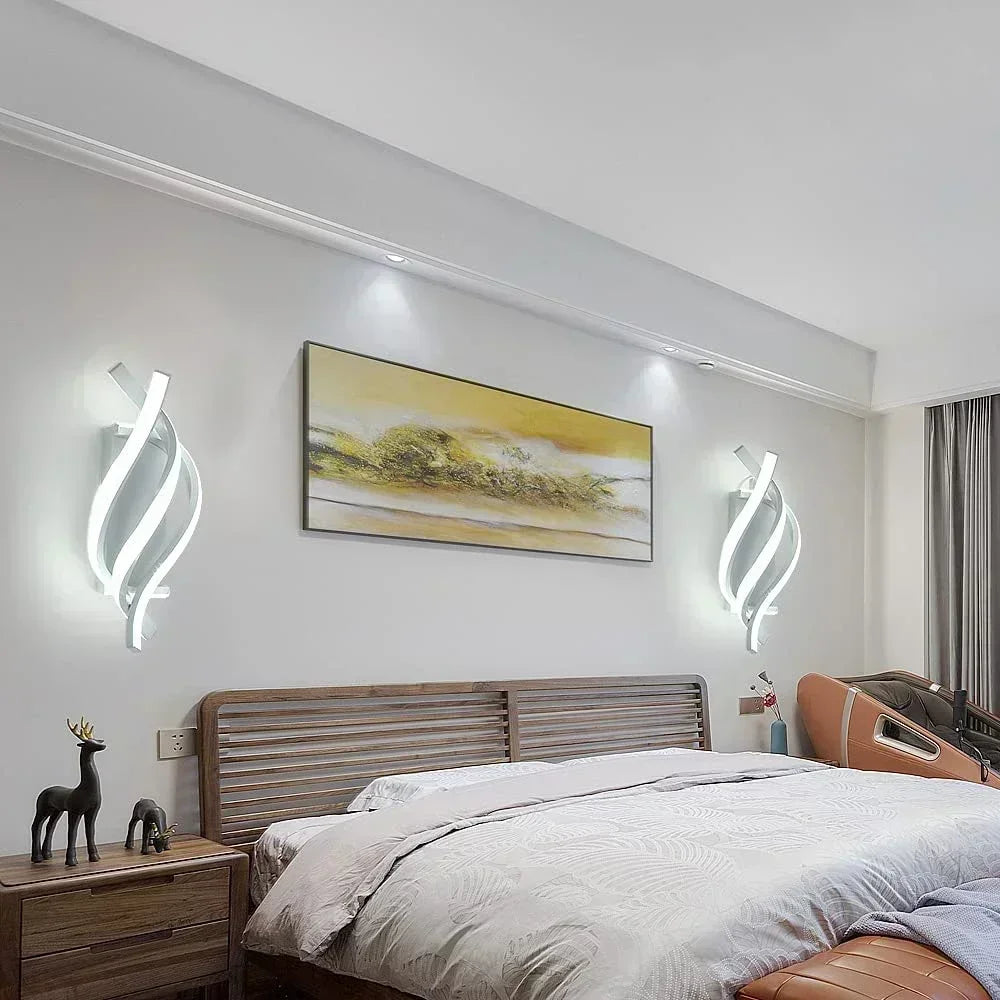 LED Wall Light Curved Design Spiral