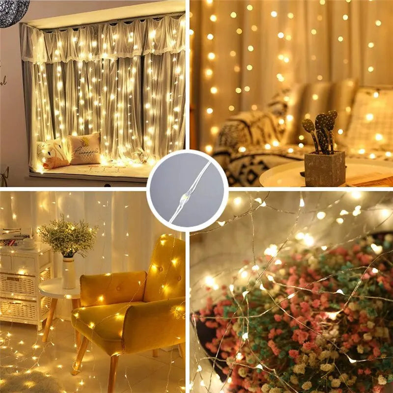 LED Curtain Lights Warm String