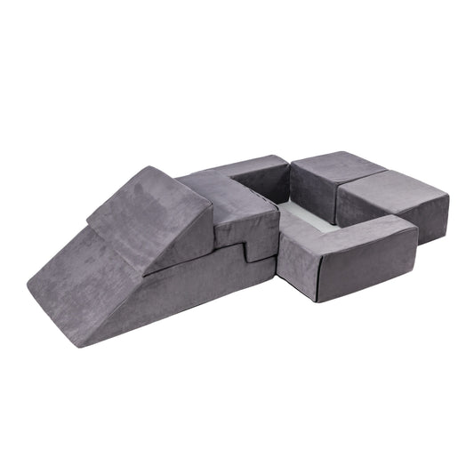 Velvet Bricks Set - Multifunctional Playground for Children - Grey