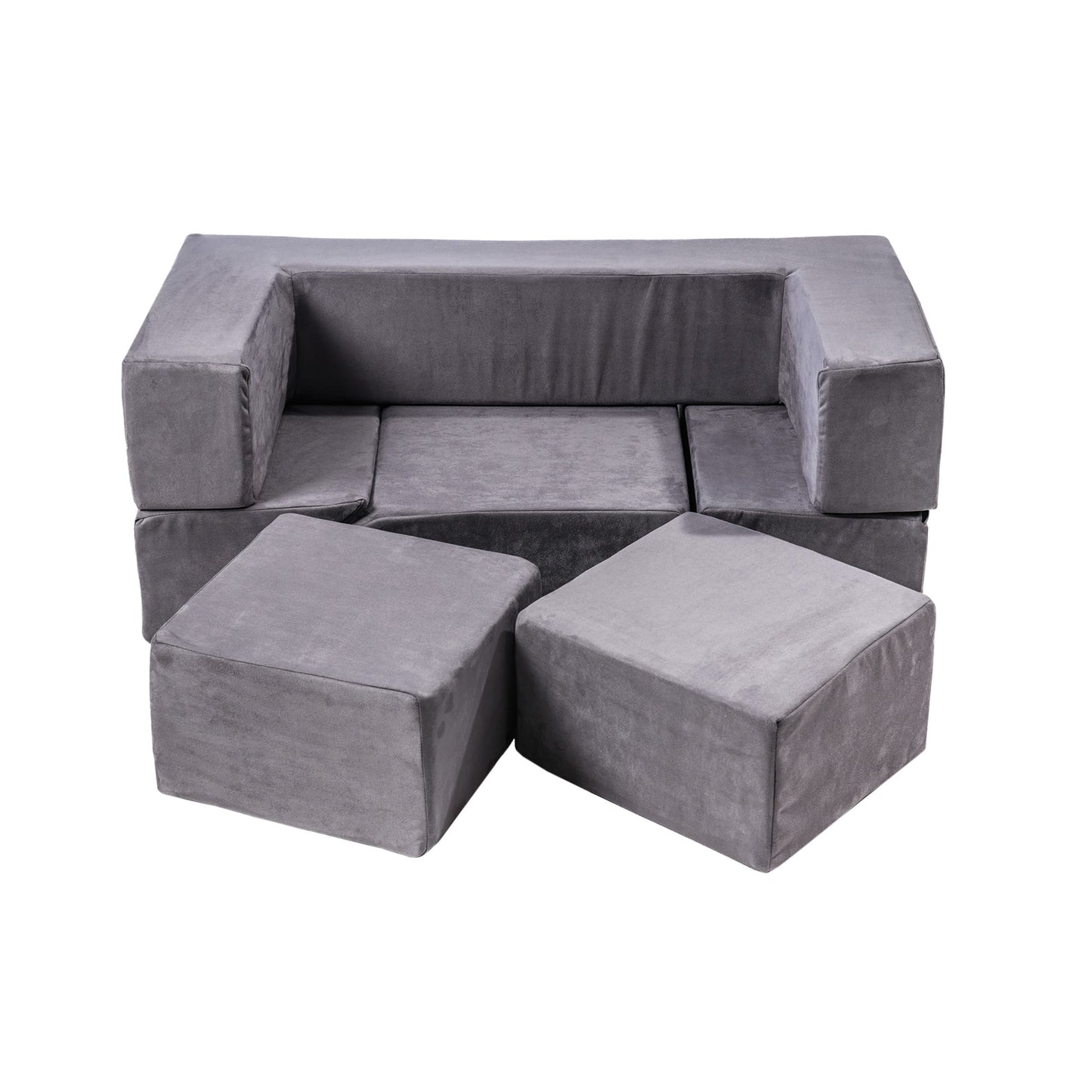 Velvet Bricks Set - Multifunctional Playground for Children - Grey