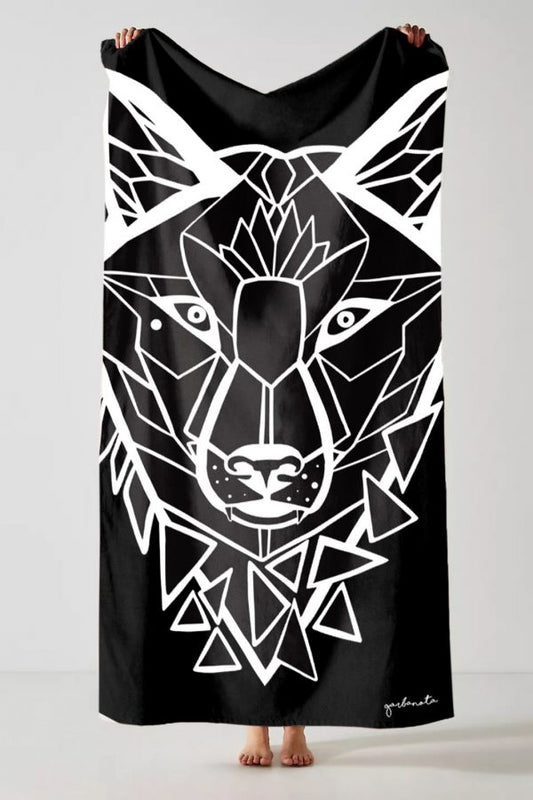 Towel White Wolf - Black made in EU